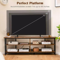 140cm Corner TV Stand for TVs up to 65" TV Console Table w/ AC Outlets USB Ports