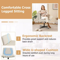 Criss Cross Legged Chair No Wheels Home Office Armless Chair Swivel Desk Chair