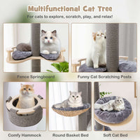 2.3-2.7m Adjustable Cat Tree Tower Scratching Post Floor to Ceiling Cando House