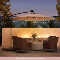 Outdoor Patio 3m Hanging Offset Umbrella w/ 32 LED Lights & Water-proof Canopy