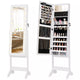 Mirror Jewelry Cabinet Standing Jewelry Armoire Organizer w/ Full Length Mirror