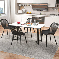 Set of 4 Plastic Dining Chair Modern Armless Kitchen Dining Room Side Chairs