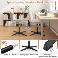 Criss Cross Legged Chair No Wheels Home Office Armless Chair Swivel Desk Chair