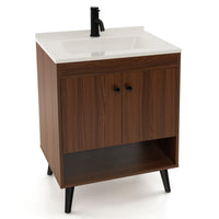 63.5cm Bathroom Vanity Sink Combo w/Doors Shelf Backsplash