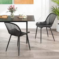 Set of 4 Plastic Dining Chair Modern Armless Kitchen Dining Room Side Chairs