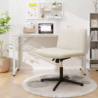 Criss Cross Legged Chair No Wheels Home Office Armless Chair Swivel Desk Chair