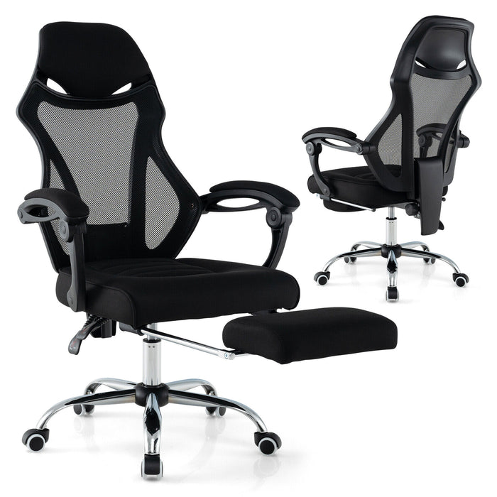 Ergonomic Mesh Office Chair with Footrest Height Adjustable Tilting Backrest