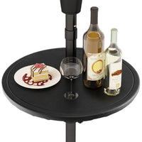 50CM Round Umbrella Table Tray Outdoor Adjustable Umbrella Table w/Umbrella Hole