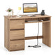 Computer Desk w/ Power Outlet Ketboard Tray & Drawers Workstation Home Office