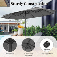 4.7M Outdoor Extra Large Double-Sided Patio Umbrella, Ideal for Poolside, Garden