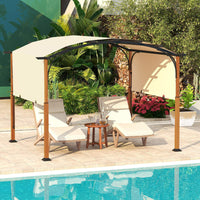 3m x 3.6m Outdoor Metal Retractable Pergola with Retractable Canopy Garden Patio