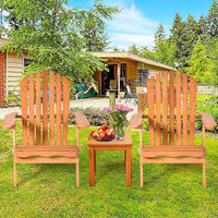 Foldable Adirondack Chair Outdoor Eucalyptus Wood Lounger Chair Natural