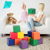 12-Piece 20cm PU Foam Big Building Blocks Colorful Soft Blocks Play Set For Kids