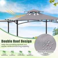 318 cm x 153 cm BBQ Grill Gazebo w/Side Awning Double-Tier Canopy Tent Shelter