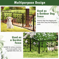 8PCS Metal Garden Flower Fence Outdoor Animal Barrier Panel Edging Rustproof