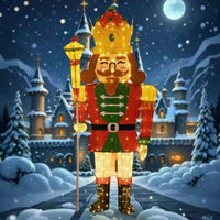 1.8M Pre-lit Christmas Nutcracker King w/ Crown & Scepter Xmas Decor w/ 236 LEDs