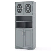 Tall Bathroom Cabinet Large Floor Storage Kitchen Cupboard Pantry Sideboard