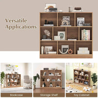 8/10 Cube 3-Tier Bookshelf Storage Organizer Wood Display Shelf Living Room