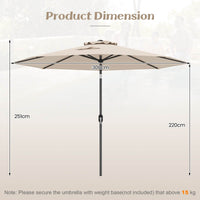 3M Large Patio Umbrella, Outdoor Heavy Duty Market Umbrella,Garden,Lawn,Poolside