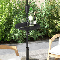 50CM Round Umbrella Table Tray Outdoor Adjustable Umbrella Table w/Umbrella Hole