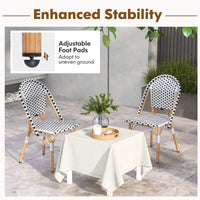 2 PSC Bistro Chair Outdoor Furniture Seat Wicker Garden Kitchen Backyard Porch