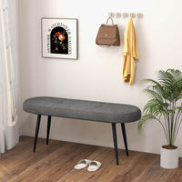 Upholstered Entryway Bench Ottoman End of Bed Bench Hallway Living Room Grey