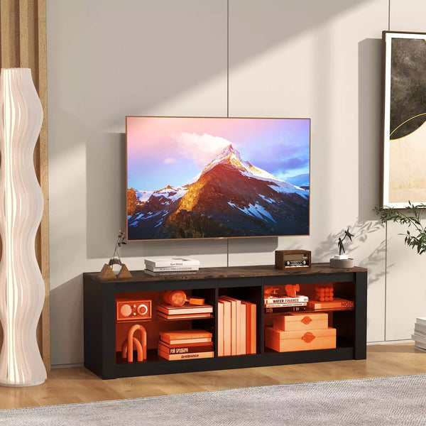 TV Stand w/ LED Light for TVs up to 65 inch Modern Entertainment Center