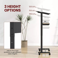 Rolling Podium Stand 3-Position Height Adjustable Lectern Table Tilted Tabletop