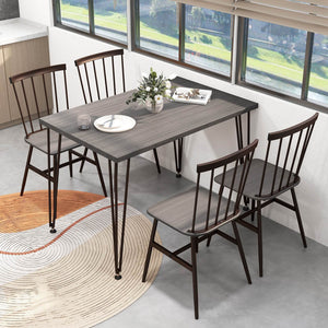 Giantex 5Pcs Dining Table Set for 4 Kitchen Dining Room Furniture w/Swivel Feet