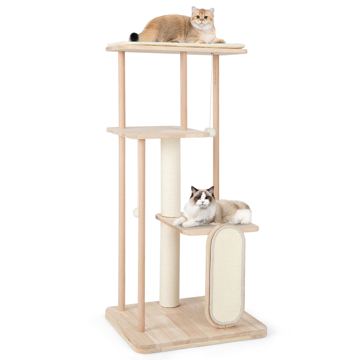 Wooden 126CM Cat Tree Scratching Posts Scratcher Tower Condo House Bed Furniture