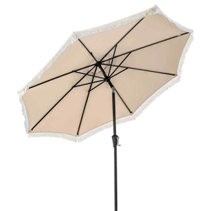 2.8M Patio Umbrella w/Crank Handle, 2-Tier Market Table Sun-Protective Umbrella