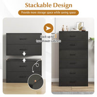 2-Drawer Stackable Storage Organizer Stacking Drawer Chest Storage Cabinet Black