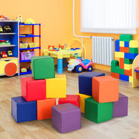 12-Piece 20cm PU Foam Big Building Blocks Colorful Soft Blocks Play Set For Kids