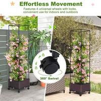 1.7M Indoor Outdoor Adjustable Raised Garden Bed on Wheels, Self-Watering System