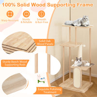 Wooden 126CM Cat Tree Scratching Posts Scratcher Tower Condo House Bed Furniture