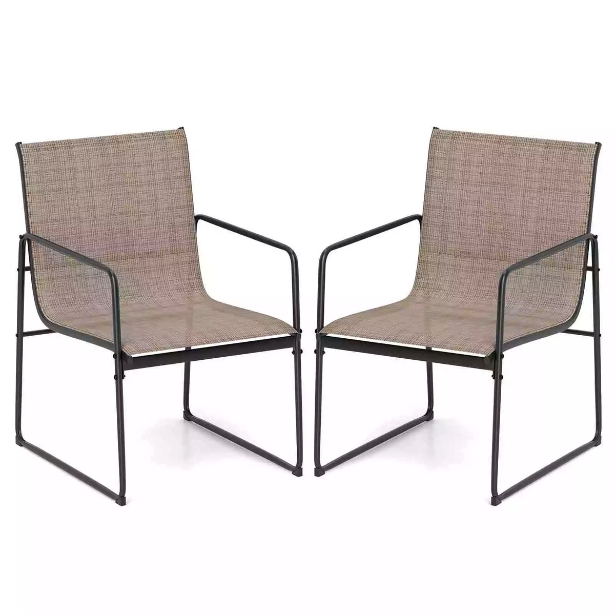 Outdoor Dining Chairs Set of 2 Patio Furniture Chair w/Breathable Seat &Backrest