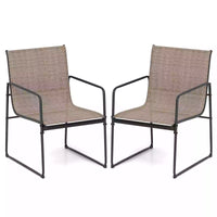 Outdoor Dining Chairs Set of 2 Patio Furniture Chair w/Breathable Seat &Backrest