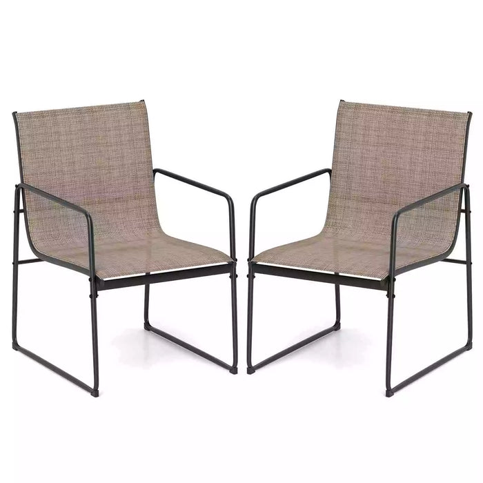 Outdoor Dining Chairs Set of 2 Patio Furniture Chair w/Breathable Seat &Backrest