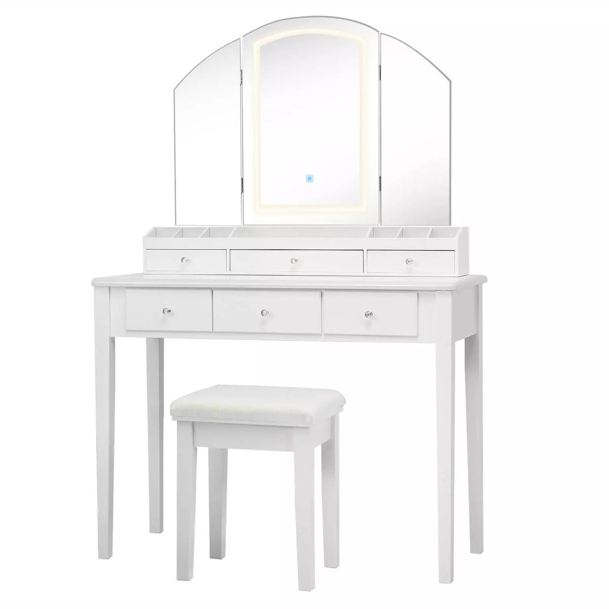 Vanity Table Set w/ Lighted Mirror Dressing Table Storage Organizer Dresser