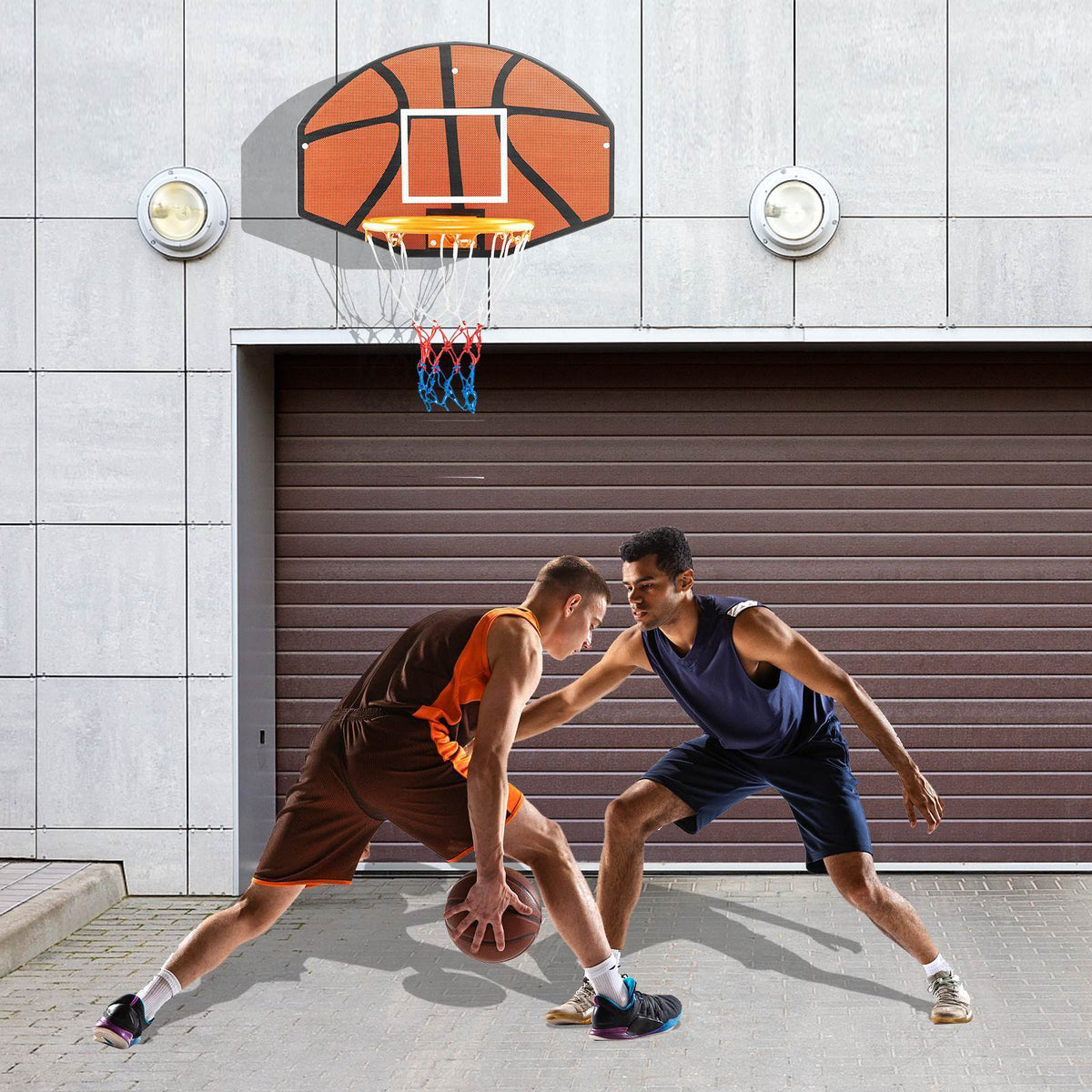 Wall Mounted Basketball Hoop Set w/ Large Shatter-proof Backboard for Kids Teens