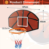 Wall Mounted Basketball Hoop Set w/ Large Shatter-proof Backboard for Kids Teens