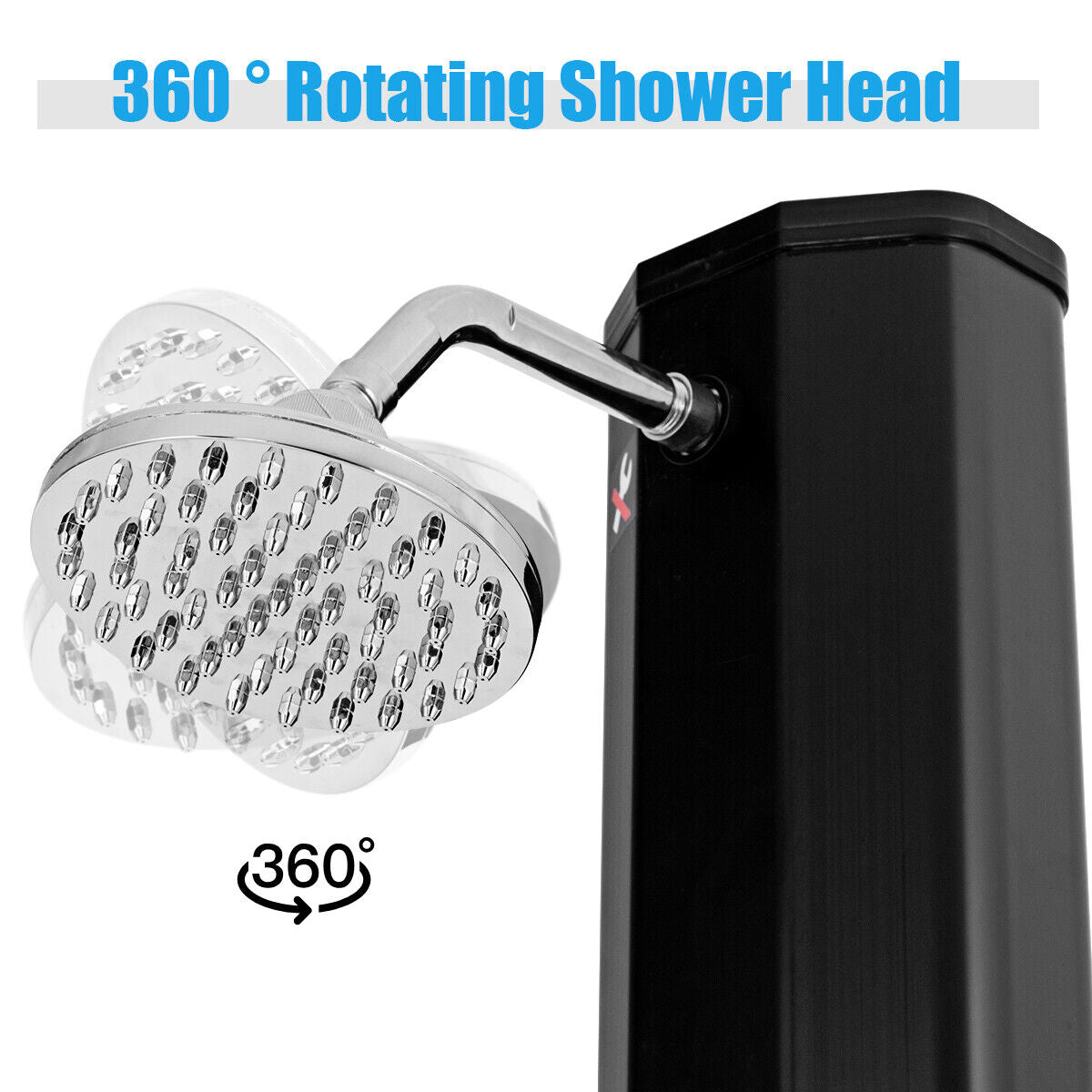 Solar Shower Unit 2.2 M 35 L Outdoor Solar Heated Shower 2-Section W/360° Head & Foot Sh ...