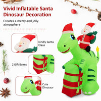 Christmas Inflatable Decoration 2.5 m Lighted Santa Claus Dinosaur w/ Gift Boxes