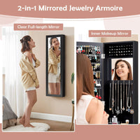 Wall/Door Mounted Jewelry Cabinet Full Length Mirror Jewelry Armoire