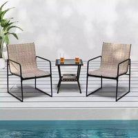 Outdoor Dining Chairs Set of 2 Patio Furniture Chair w/Breathable Seat &Backrest