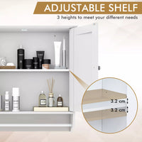 Bathroom Wall Cabinet Over The Toilet Medicine Cabinet w/ 2 Doors Towel Bar