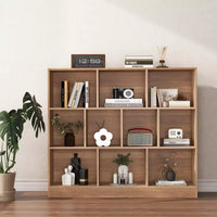 8/10 Cube 3-Tier Bookshelf Storage Organizer Wood Display Shelf Living Room