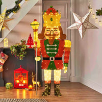 1.8M Pre-lit Christmas Nutcracker King w/ Crown & Scepter Xmas Decor w/ 236 LEDs