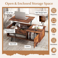 Lift up Coffee Table w/ Storage Flip Top Coffee Table Hidden Compartment Cabinet