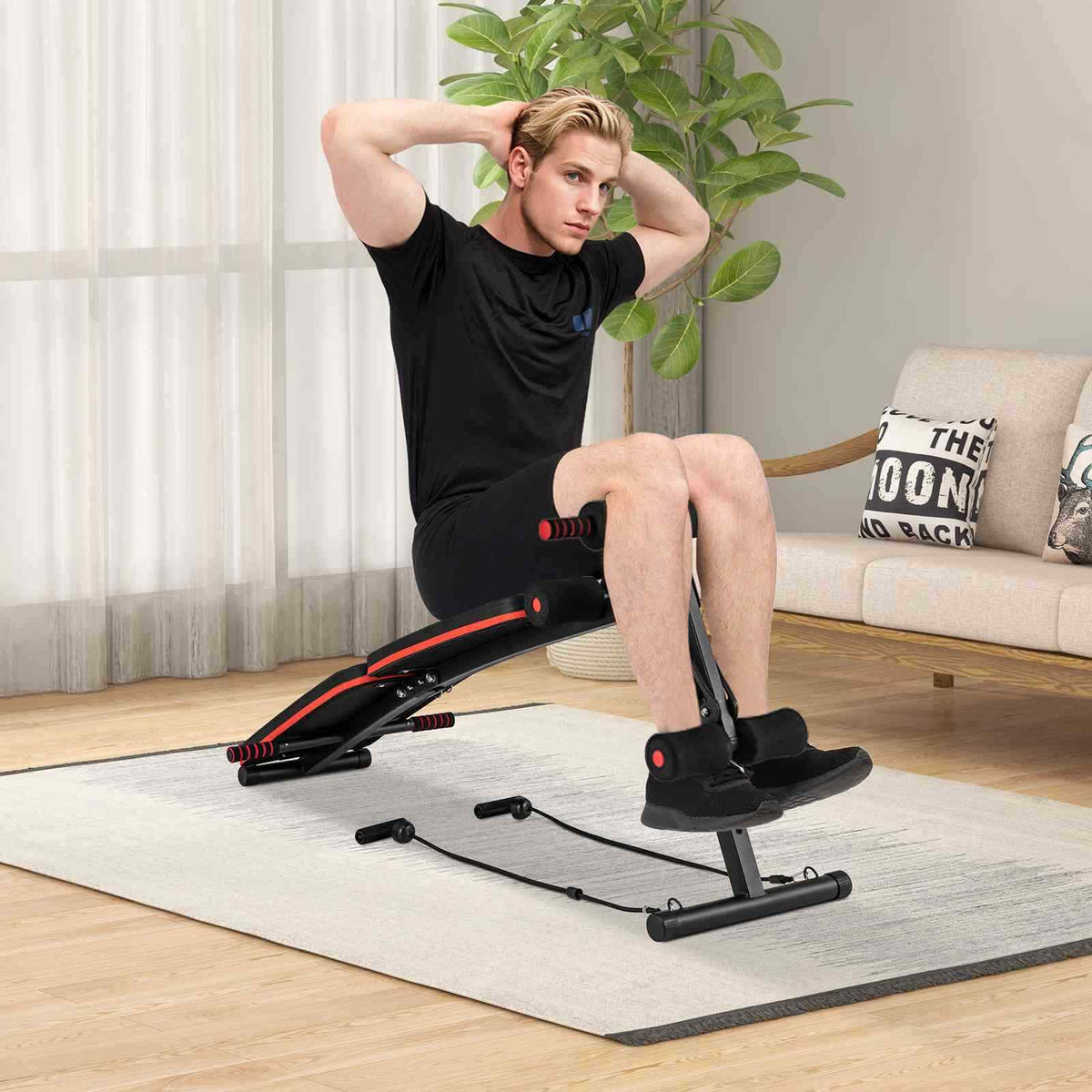 4 Position Adjustable Metal Multifunctional VersatileSit up Bench for Home, Gym